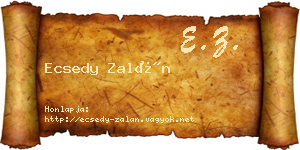 Ecsedy Zalán névjegykártya