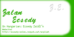 zalan ecsedy business card